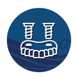 Full arch dental implant icon representing All-on-X tooth replacement in Newport News, VA